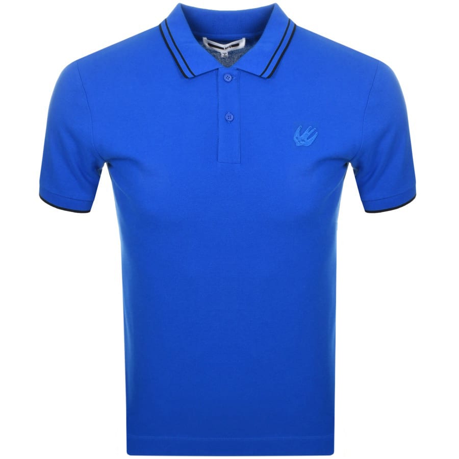 Alternative Image for ProductMCQ Alexander McQueen Tipped Polo T Shirt Blue1